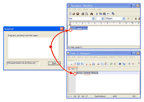 Different text strings demonstrating multiple CLIPFORMATs